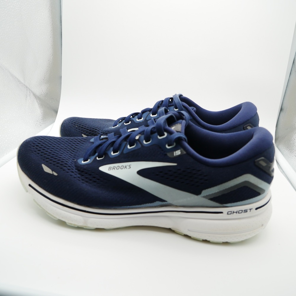 Brooks Ghost 15 Mens Running Shoes Navy Blue White Sneakers 1103931D413 Size 10 - Picture 2 of 8